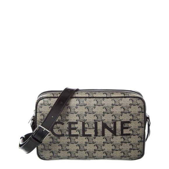 CELINE Handbags - Celine Medium Triomphe Canvas & Leather Camera Bag, Beige
